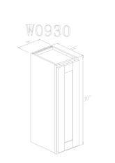 Wall 09" - Light Grain 9 Inch Wall Cabinet